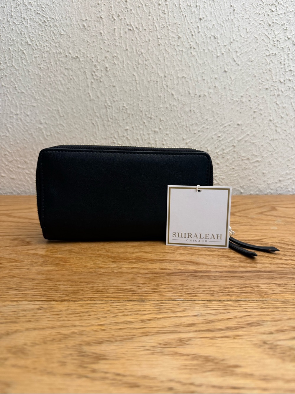Shiraleah Black Zip-Around Wallet with Tassel Pull